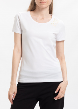 Белая футболка EA7 Emporio Armani с фирменным принтом, фото